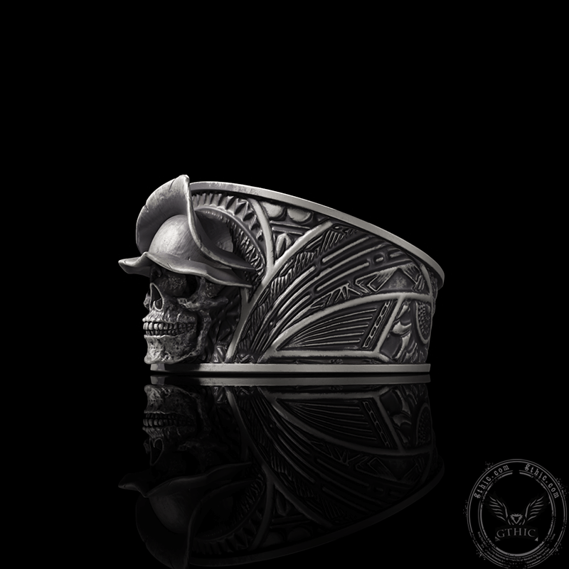Hat Skull Sterling Silver Ring