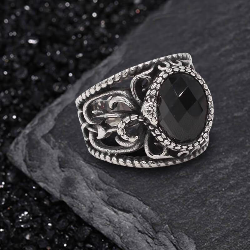 Hollow Design Stainless Steel Snake Ring
