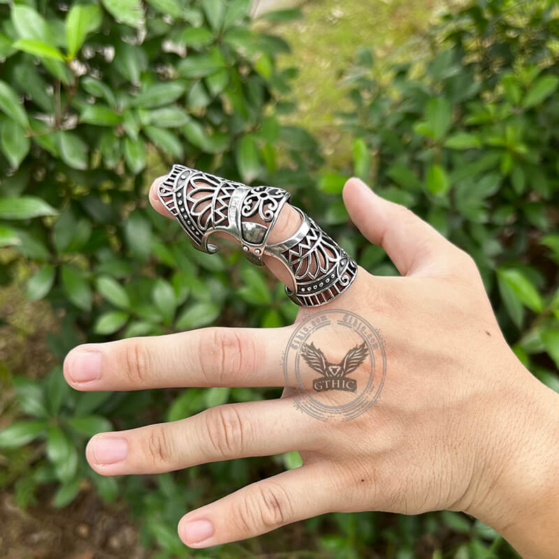 Hollow Pattern Stainless Steel Knuckle Ring