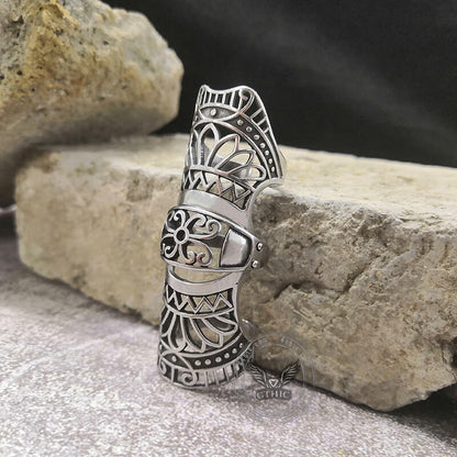 Hollow Pattern Stainless Steel Knuckle Ring