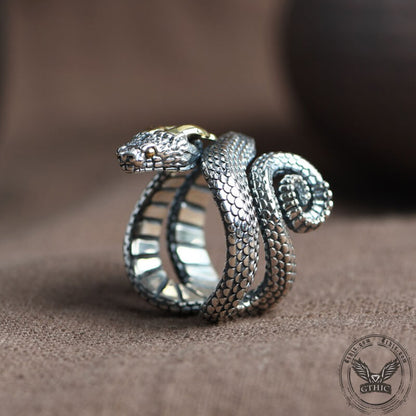 Horned Snake Sterling Silver Animal Ring