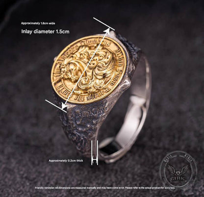 Ice Plains Guardian Unicorn Sterling Silver Ring