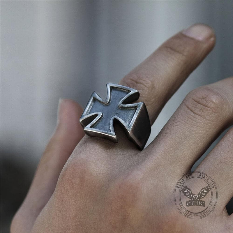Iron Cross Stainless Steel Ring