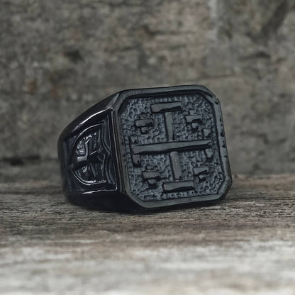 Jerusalem Cross Stainless Steel Christian Ring