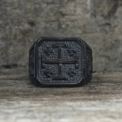 Jerusalem Cross Stainless Steel Christian Ring