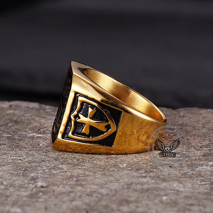 Jerusalem Cross Stainless Steel Christian Ring