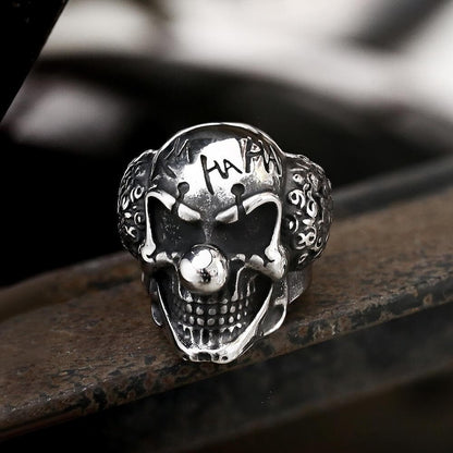 Joker Clown Stainless Steel Skull Ring
