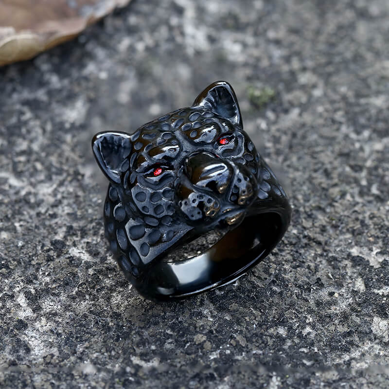 Leopard Head Stainless Steel Ring