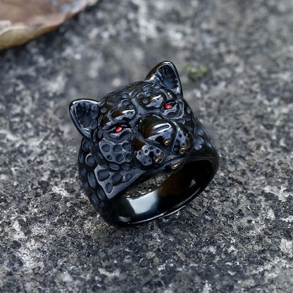 Leopard Head Stainless Steel Ring