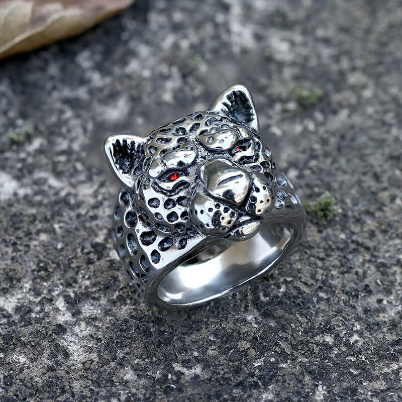 Leopard Head Stainless Steel Ring