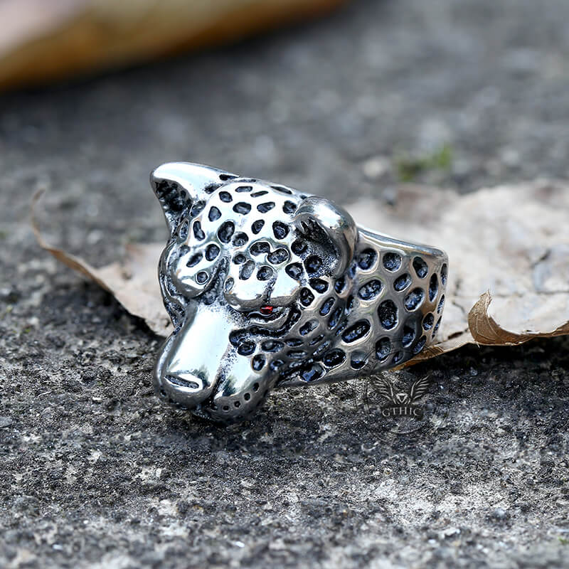 Leopard Head Stainless Steel Ring