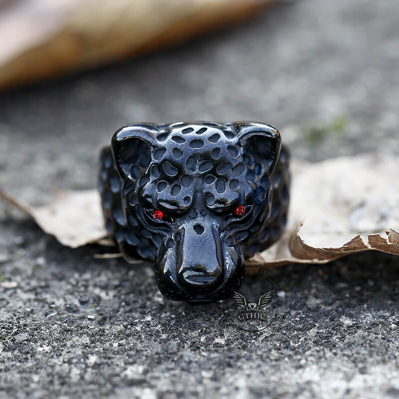 Leopard Head Stainless Steel Ring