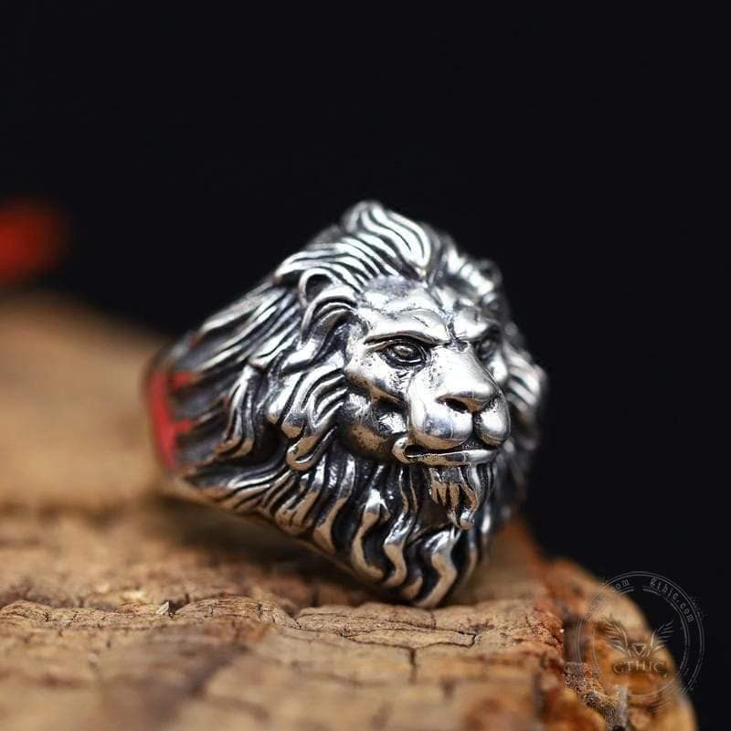 Lion Head Sterling Silver Animal Ring