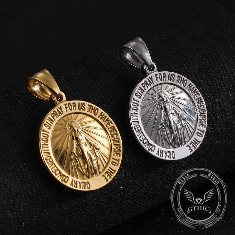 Maria Letters Stainless Steel Religion Pendant