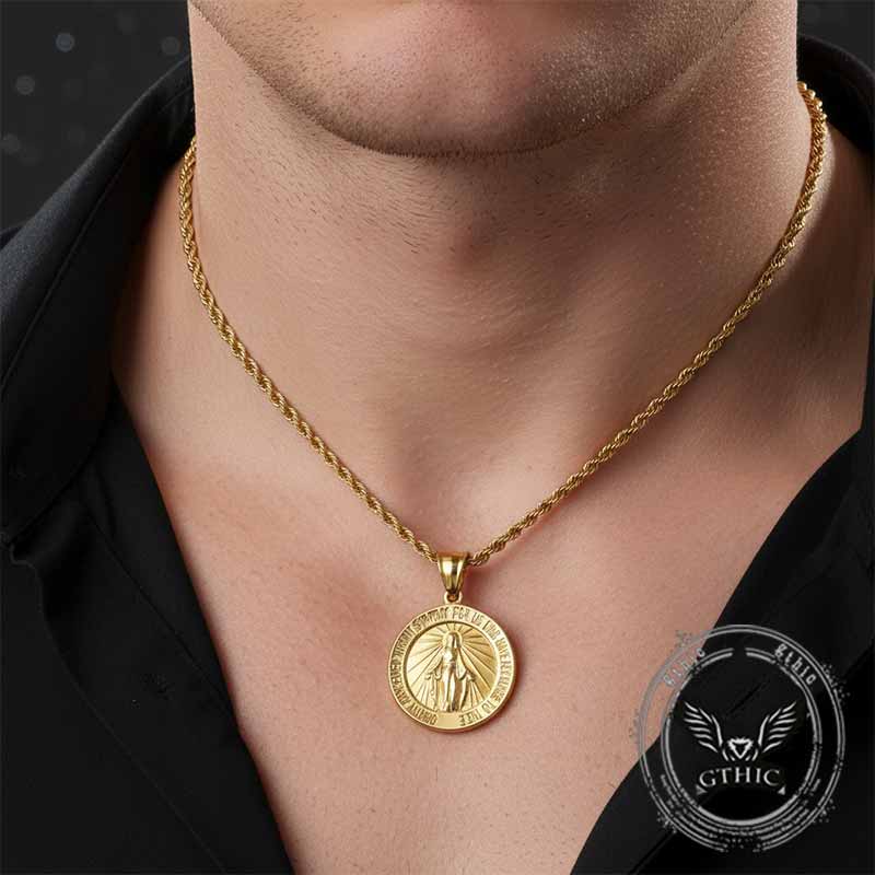 Maria Letters Stainless Steel Religion Pendant