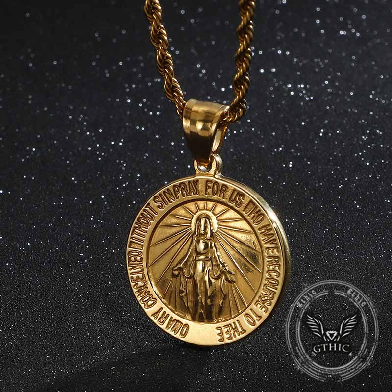 Maria Letters Stainless Steel Religion Pendant