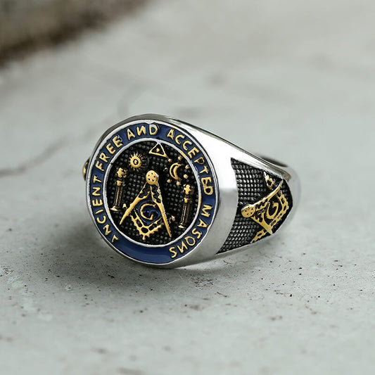 Masonic Symbol Stainless Steel Ring