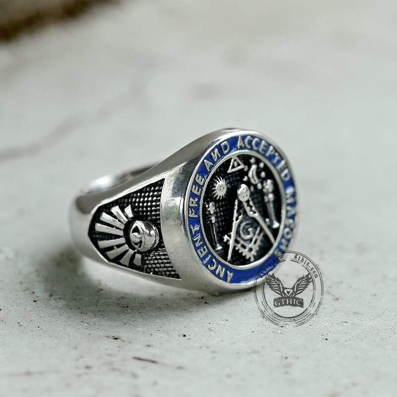 Masonic Symbol Stainless Steel Ring