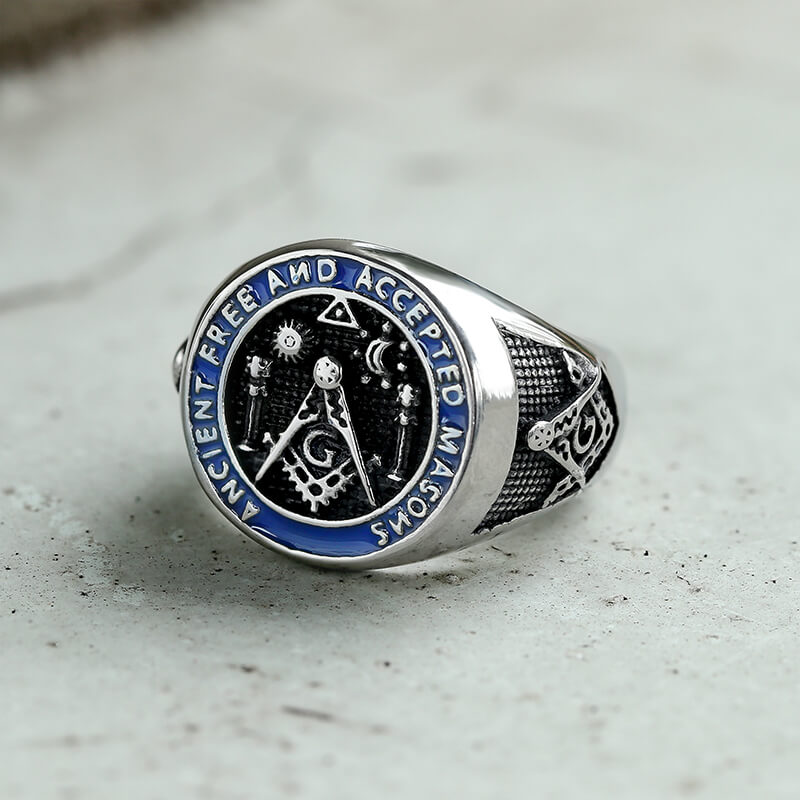 Masonic Symbol Stainless Steel Ring