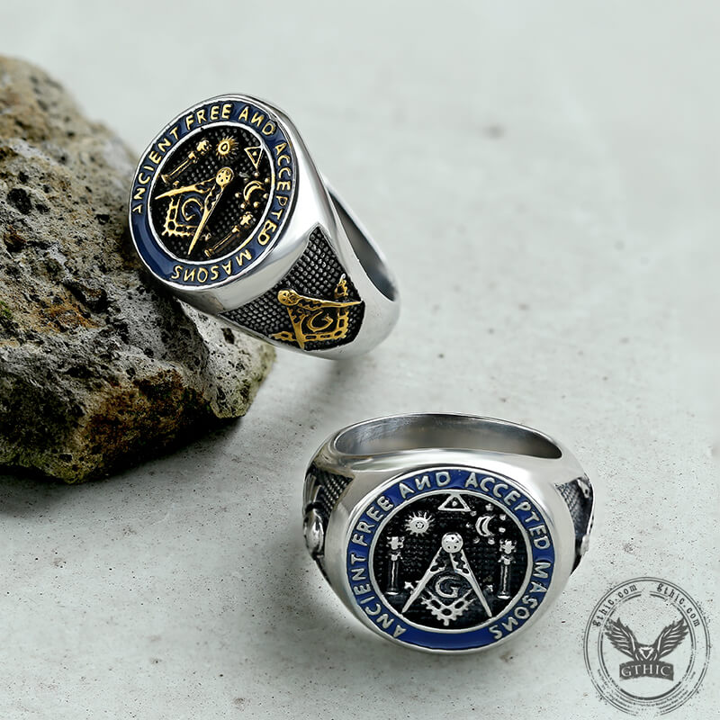 Masonic Symbol Stainless Steel Ring