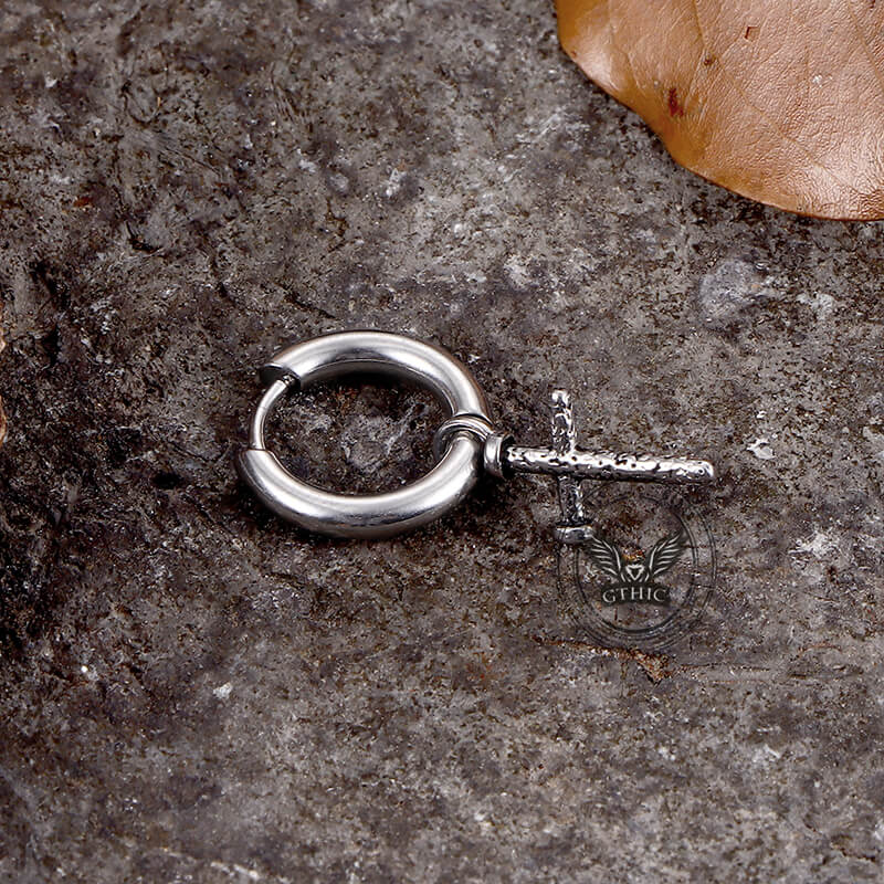 Nail Cross Stainless Steel Stud Earrings