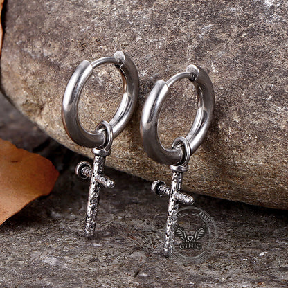 Nail Cross Stainless Steel Stud Earrings