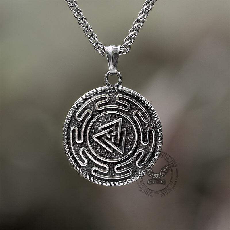 Nordic Wolf Valknut Stainless Steel Viking Pendant