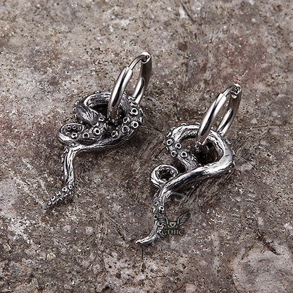 Octopus Tentacle Stainless Steel Earrings