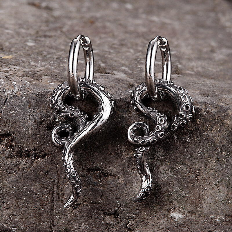 Octopus Tentacle Stainless Steel Earrings