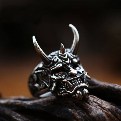 Oni Mask Stainless Steel Ring