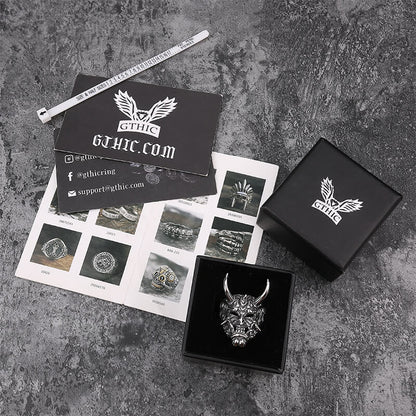 Oni Mask Stainless Steel Ring