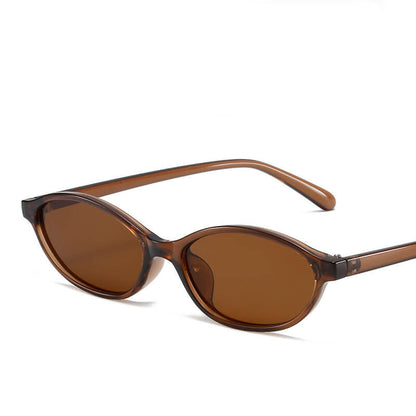 Oval Small Frame Sun Visor Ac Sunglasses