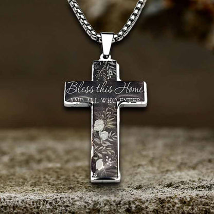 Painted Jesus Cross Stainless Steel Pendant