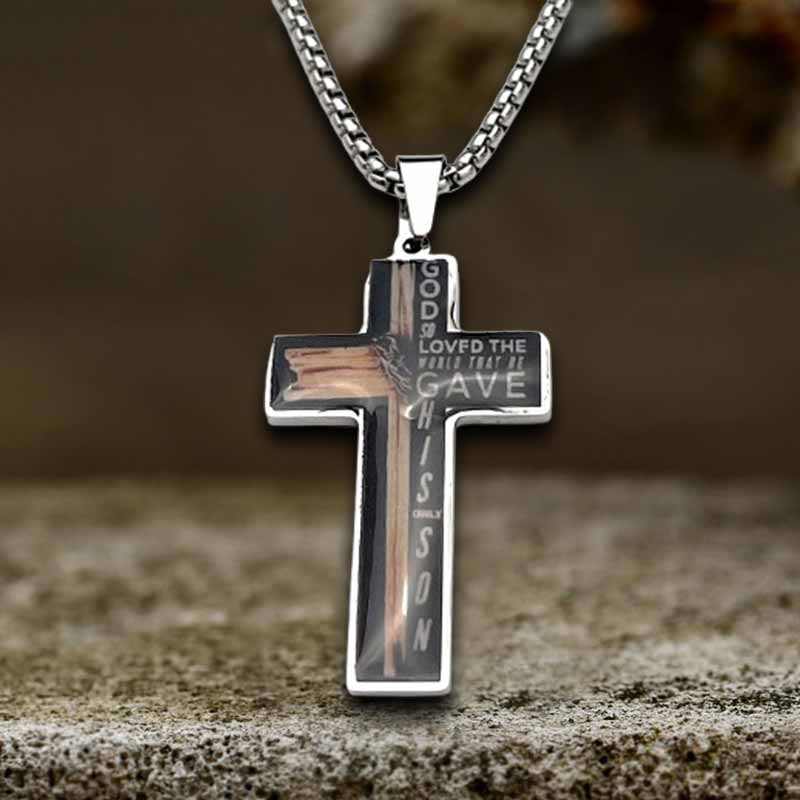 Painted Jesus Cross Stainless Steel Pendant