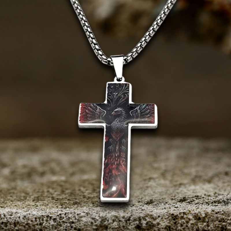 Painted Jesus Cross Stainless Steel Pendant