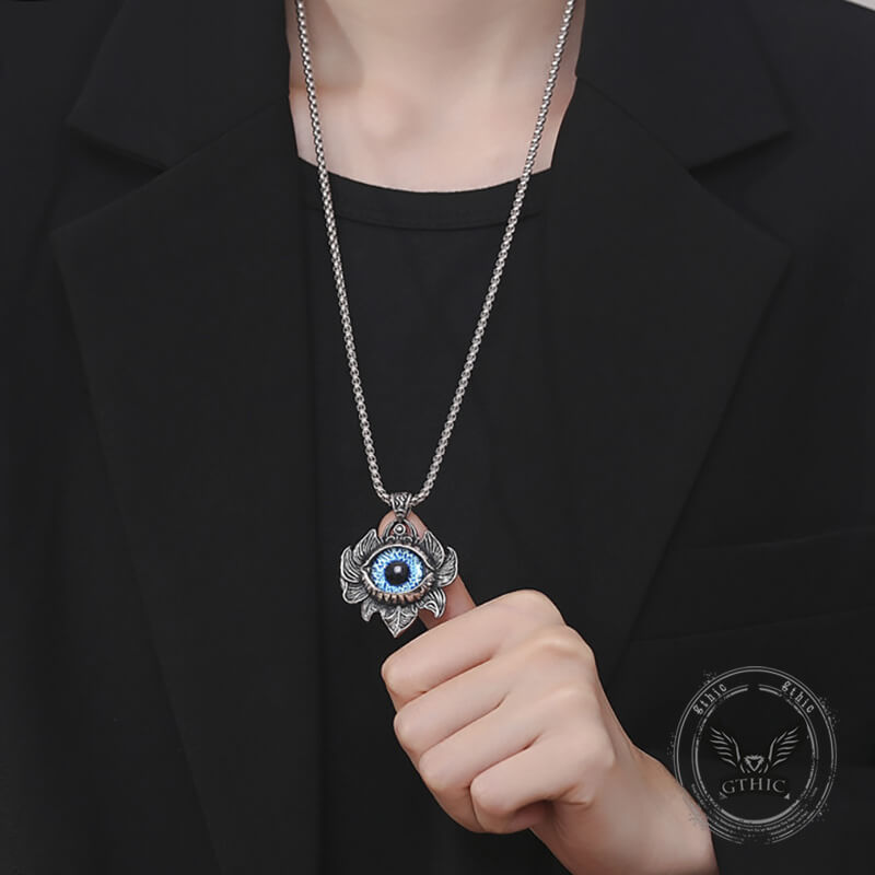 Pattern Devil Eye Stainless Steel Pendant