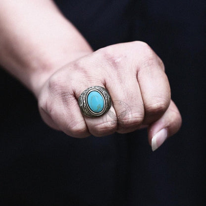 Pattern Gem Stainless Steel Ring