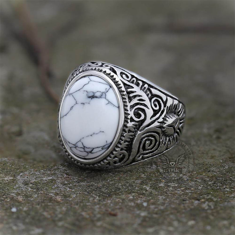 Pattern Gem Stainless Steel Ring