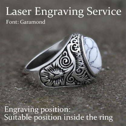 Pattern Gem Stainless Steel Ring