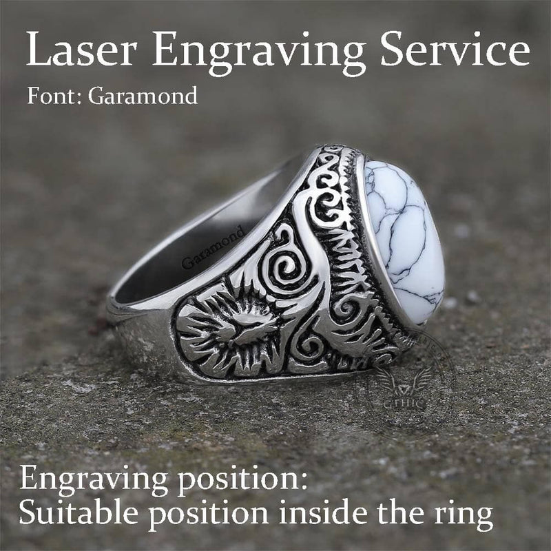Pattern Gem Stainless Steel Ring