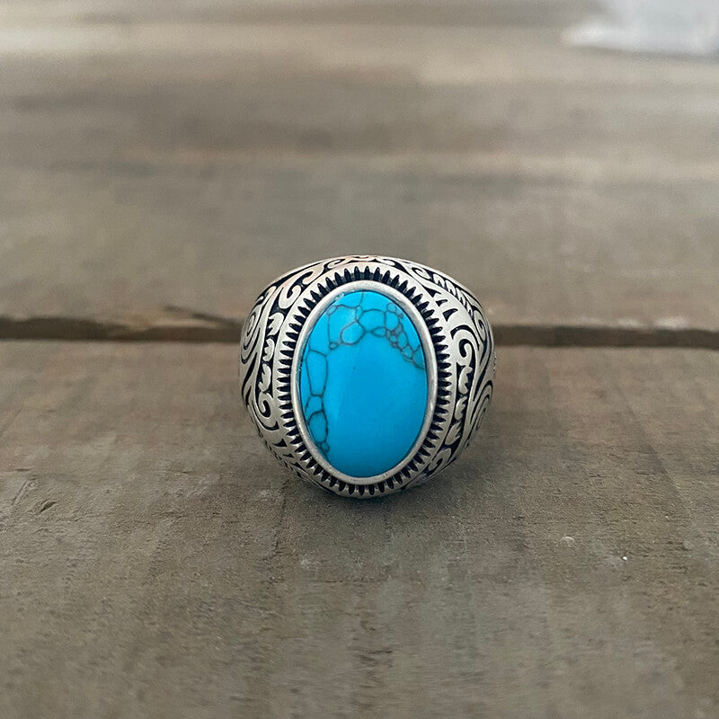 Pattern Gem Sterling Silver Ring