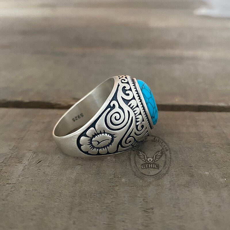 Pattern Gem Sterling Silver Ring