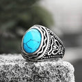 Pattern Gemstone Stainless Steel Ring