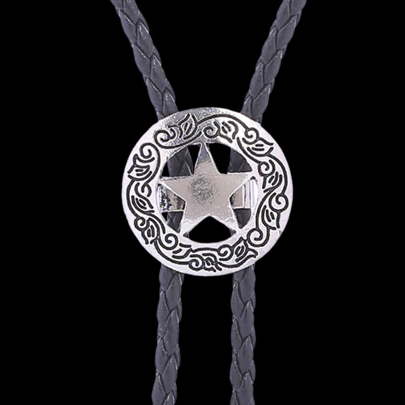 Pattern Star Alloy Bolo Tie