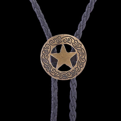 Pattern Star Alloy Bolo Tie
