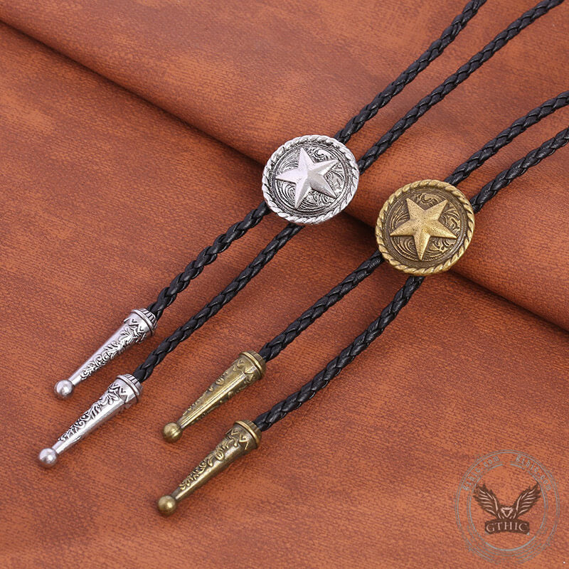 Pattern Star Alloy Bolo Tie