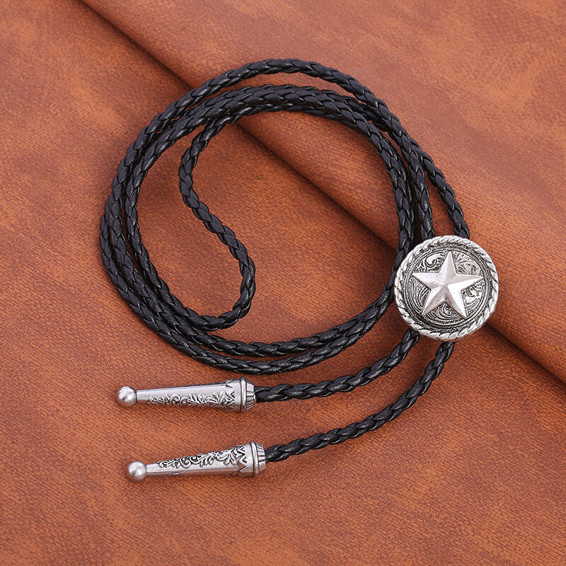 Pattern Star Alloy Bolo Tie