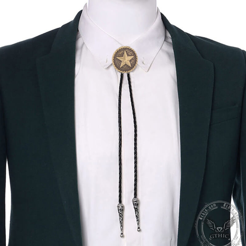 Pattern Star Alloy Bolo Tie