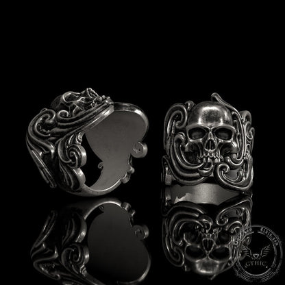 Pattern Sterling Silver Skull Ring