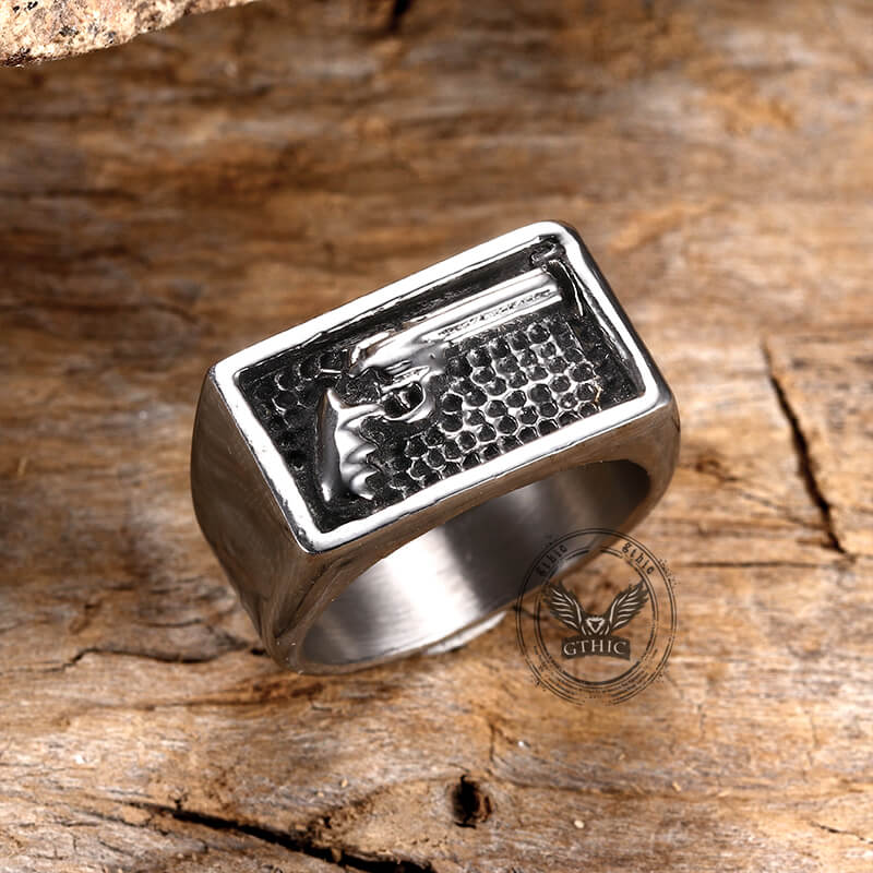 Pistol Gun Stainless Steel Ring